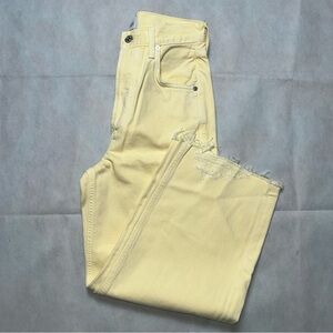 Citizens Of Humanity Ayla Limoncello Yellow Raw Hem Jeans